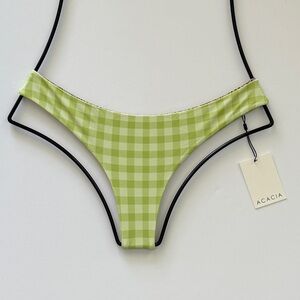 Acacia Swimwear Ho’okipa Bikini Bottom – Stevie Green Gingham - Medium